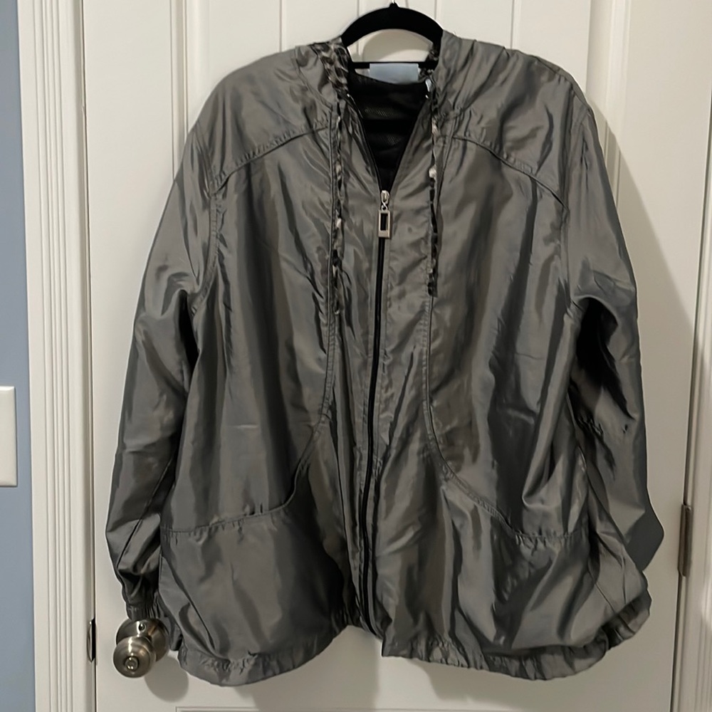 Lightweight jacket. Size 2x, gray with hood